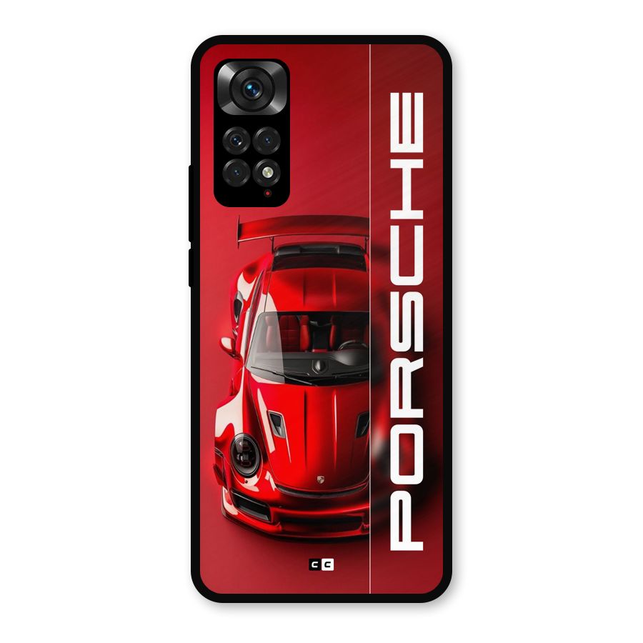 Red Porsche Metal Back Case for Redmi Note 11s