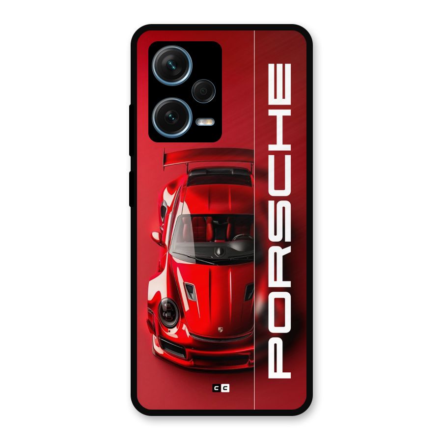 Red Porsche Metal Back Case for Redmi Note 12 Pro Plus 5G