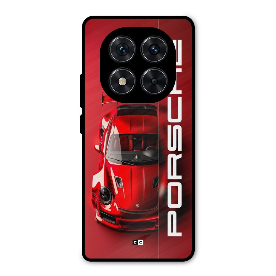 Red Porsche Metal Back Case for Redmi Note 14 Pro 5G