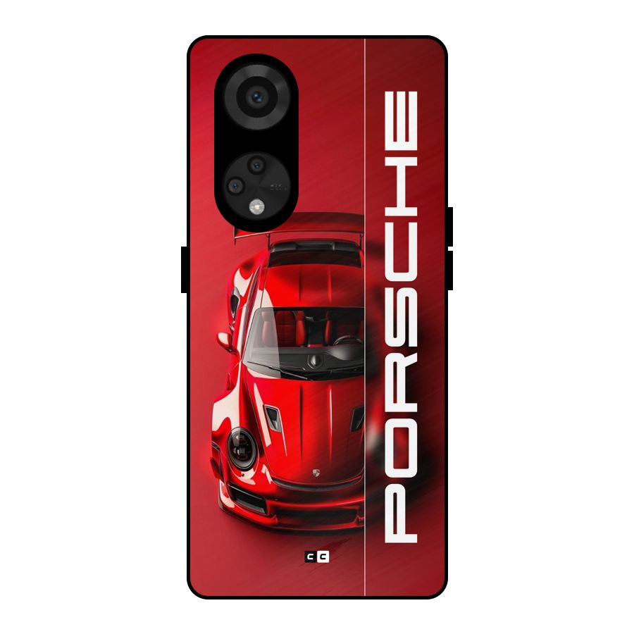 Red Porsche Metal Back Case for Reno8 T 5G