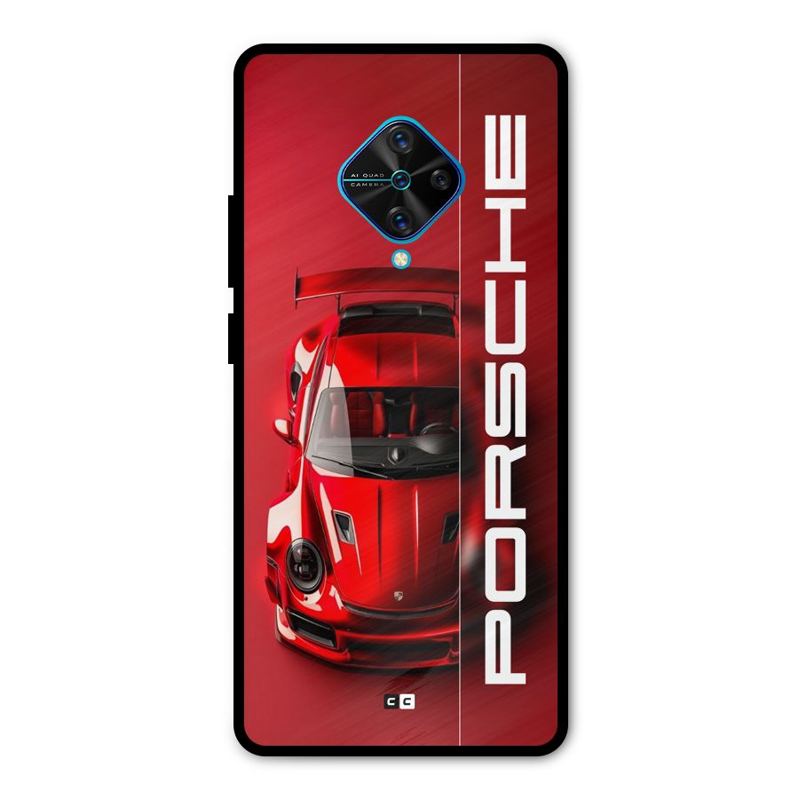 Red Porsche Metal Back Case for Vivo S1 Pro