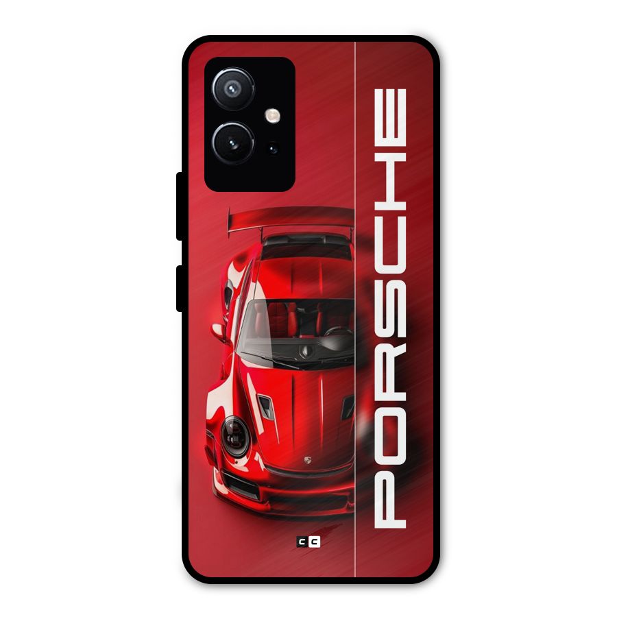 Red Porsche Metal Back Case for Vivo T1 5G