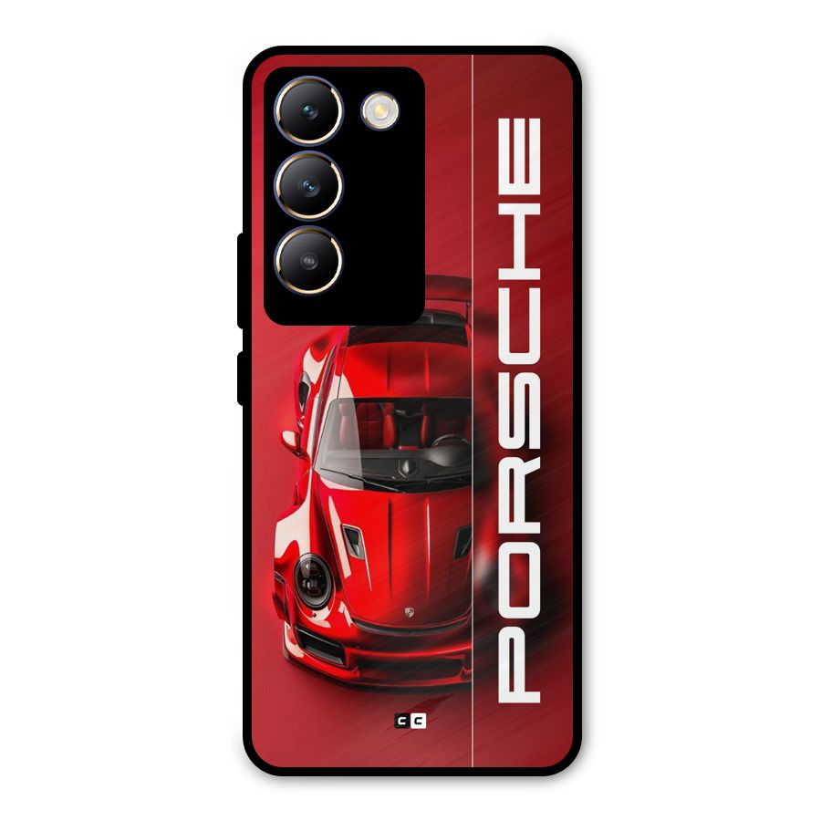 Red Porsche Metal Back Case for Vivo T3 5G
