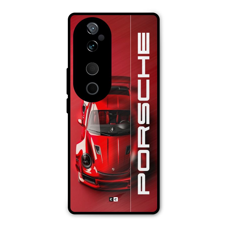 Red Porsche Metal Back Case for Vivo T3 Ultra
