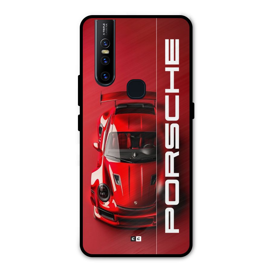 Red Porsche Metal Back Case for Vivo V15