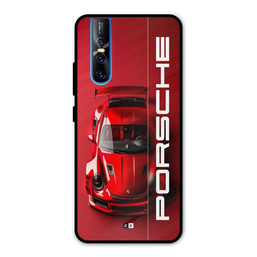 Red Porsche Metal Back Case for Vivo V15 Pro