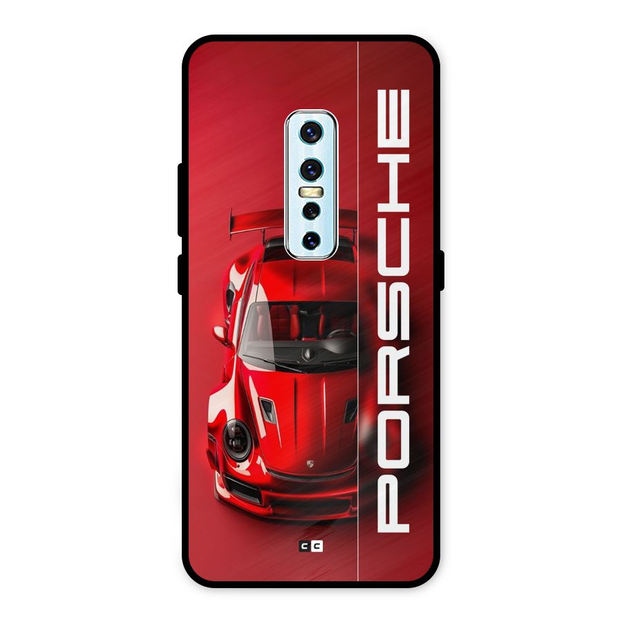 Red Porsche Metal Back Case for Vivo V17 Pro