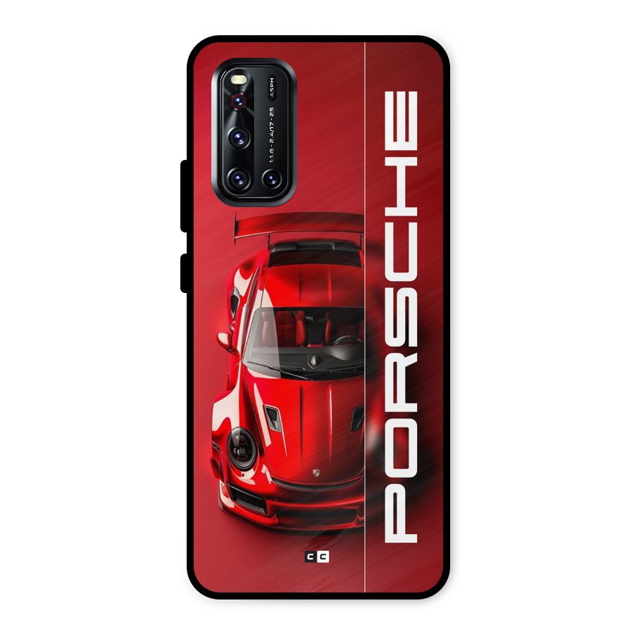 Red Porsche Metal Back Case for Vivo V19