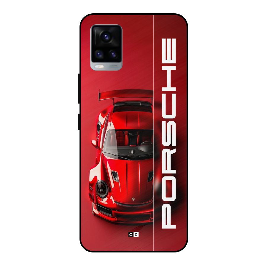 Red Porsche Metal Back Case for Vivo V20