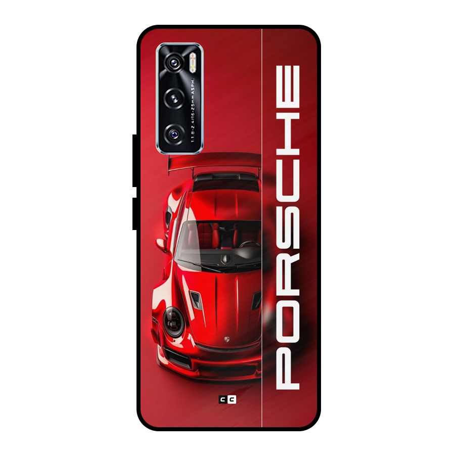 Red Porsche Metal Back Case for Vivo V20 SE