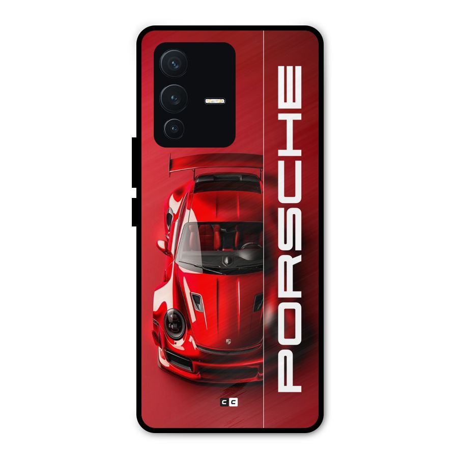 Red Porsche Metal Back Case for Vivo V23 Pro