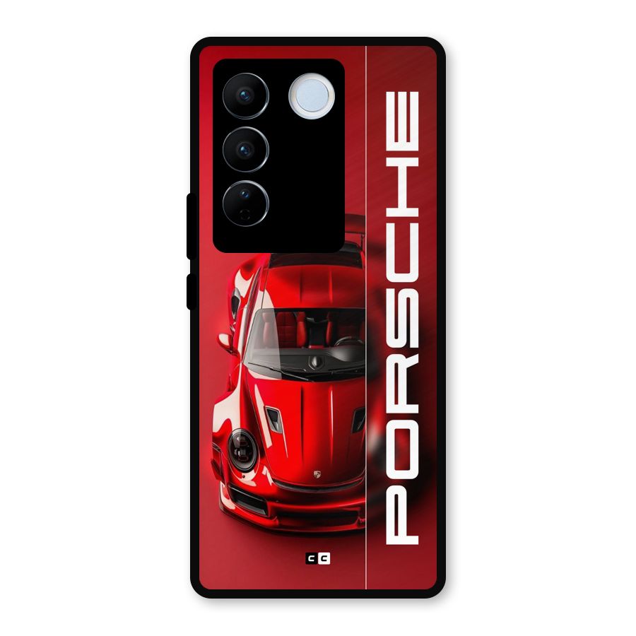 Red Porsche Metal Back Case for Vivo V27