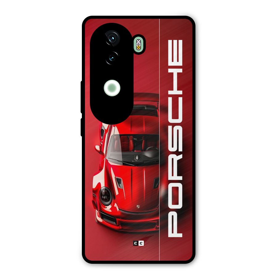 Red Porsche Metal Back Case for Vivo V40e