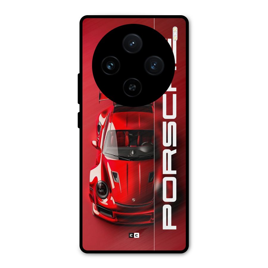 Red Porsche Metal Back Case for Vivo X100