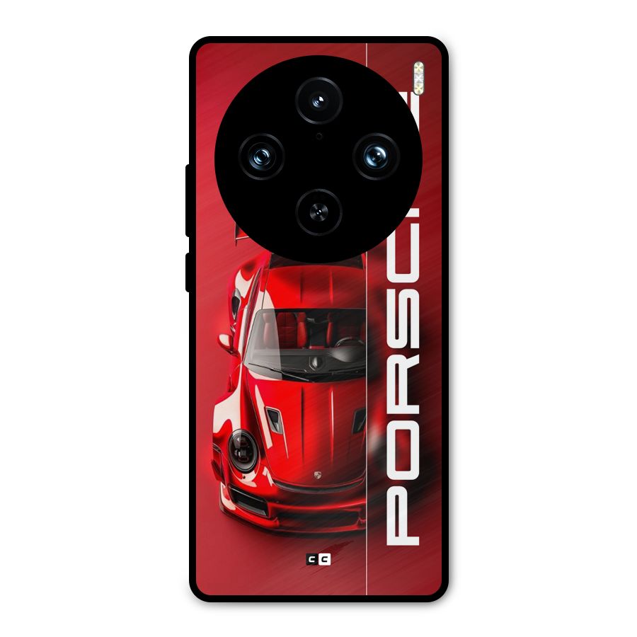 Red Porsche Metal Back Case for Vivo X100 Pro