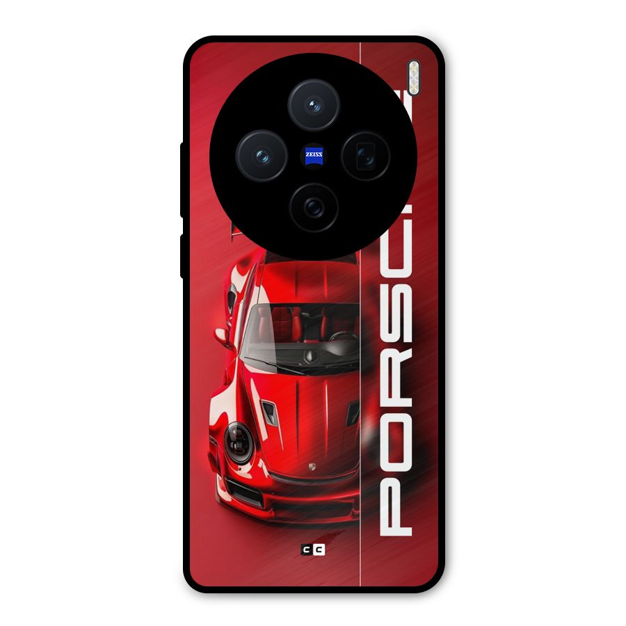 Red Porsche Metal Back Case for Vivo X200