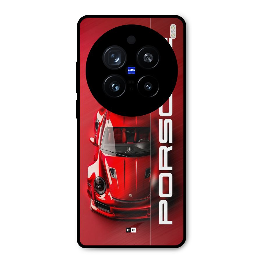 Red Porsche Metal Back Case for Vivo X200 Pro
