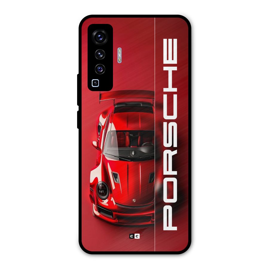 Red Porsche Metal Back Case for Vivo X50