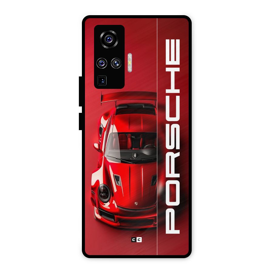 Red Porsche Metal Back Case for Vivo X50 Pro
