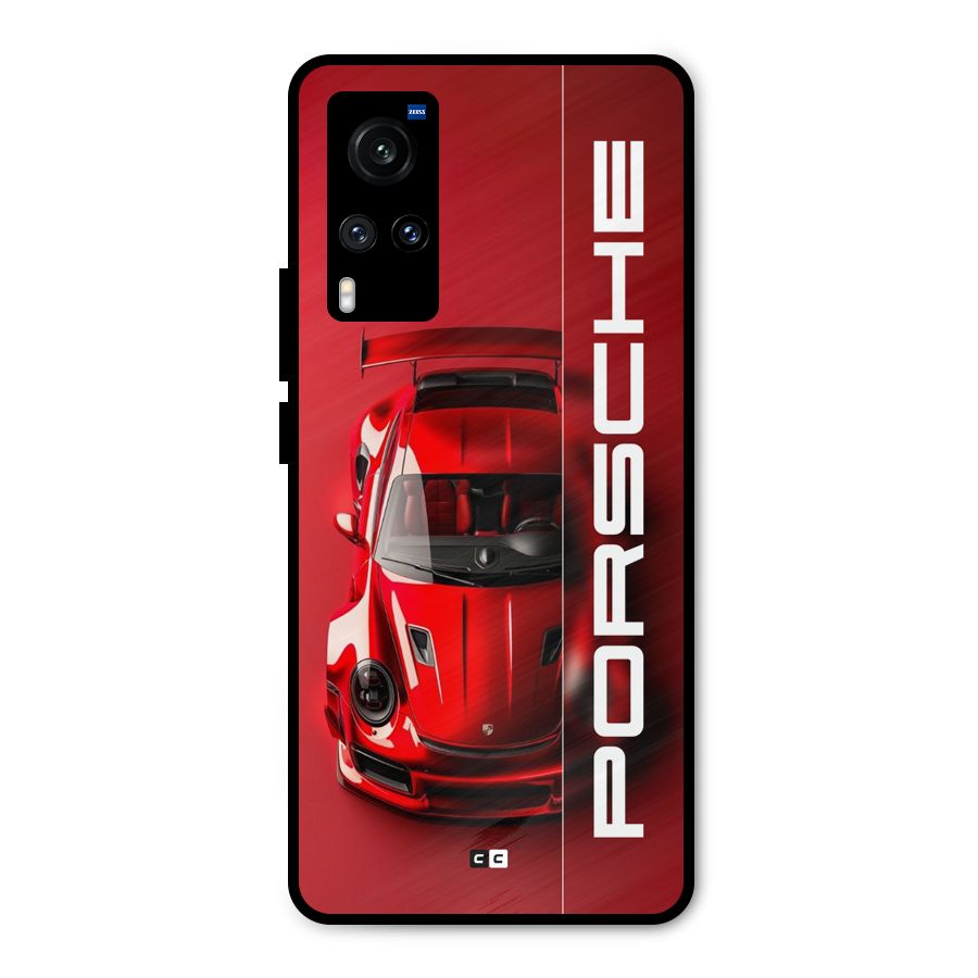 Red Porsche Metal Back Case for Vivo X60