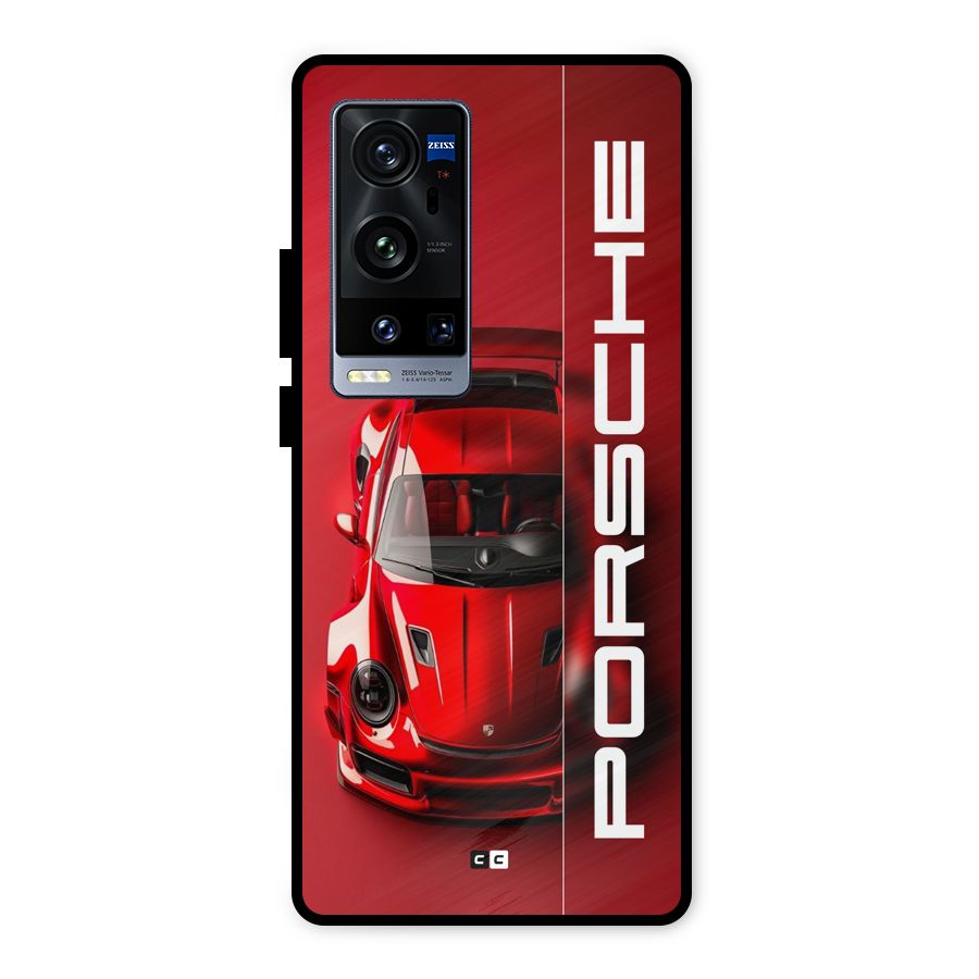 Red Porsche Metal Back Case for Vivo X60 Pro Plus