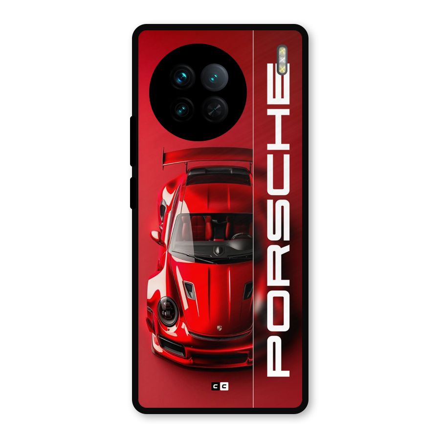 Red Porsche Metal Back Case for Vivo X90