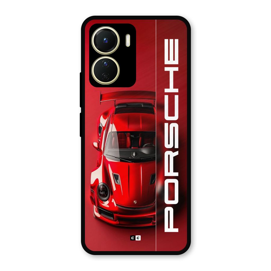 Red Porsche Metal Back Case for Vivo Y16