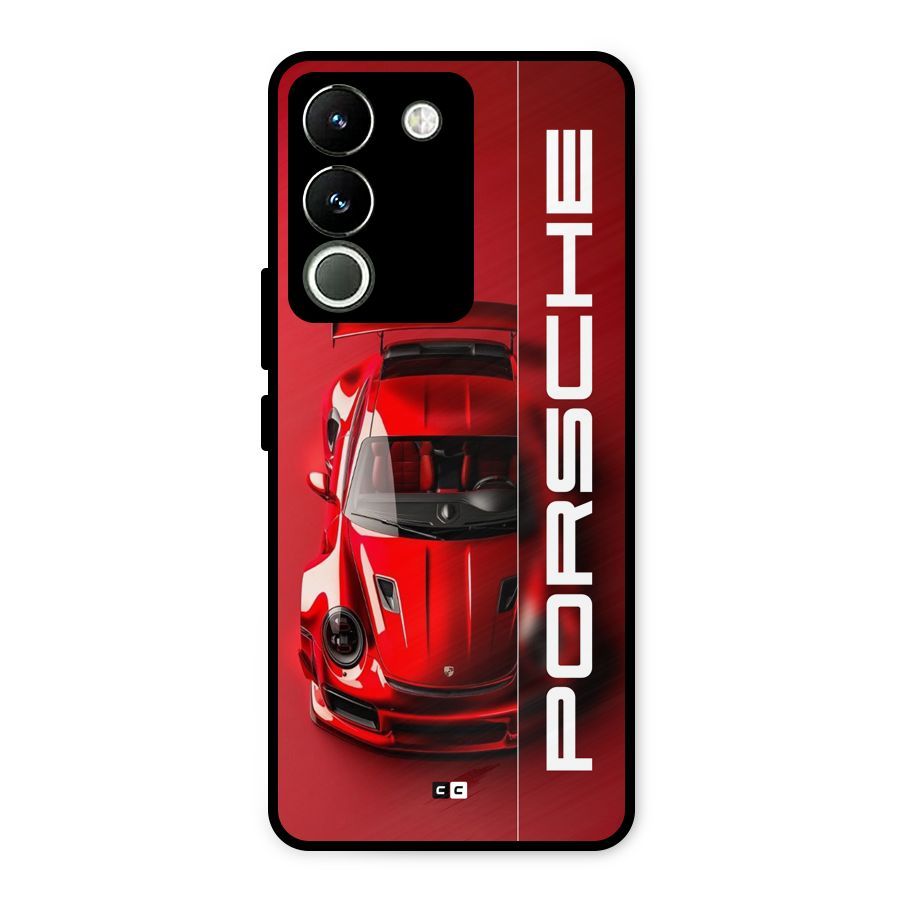 Red Porsche Metal Back Case for Vivo Y200