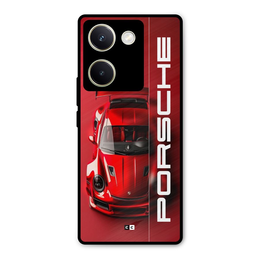 Red Porsche Metal Back Case for Vivo Y200 Pro