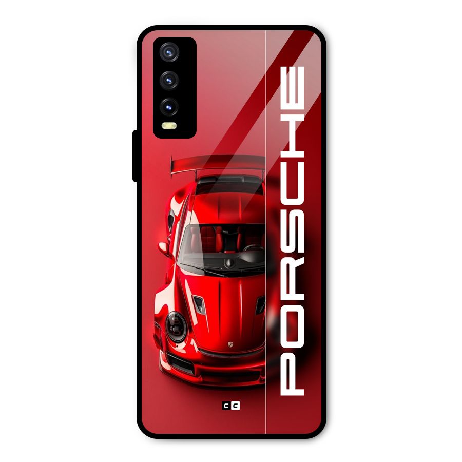 Red Porsche Metal Back Case for Vivo Y20t