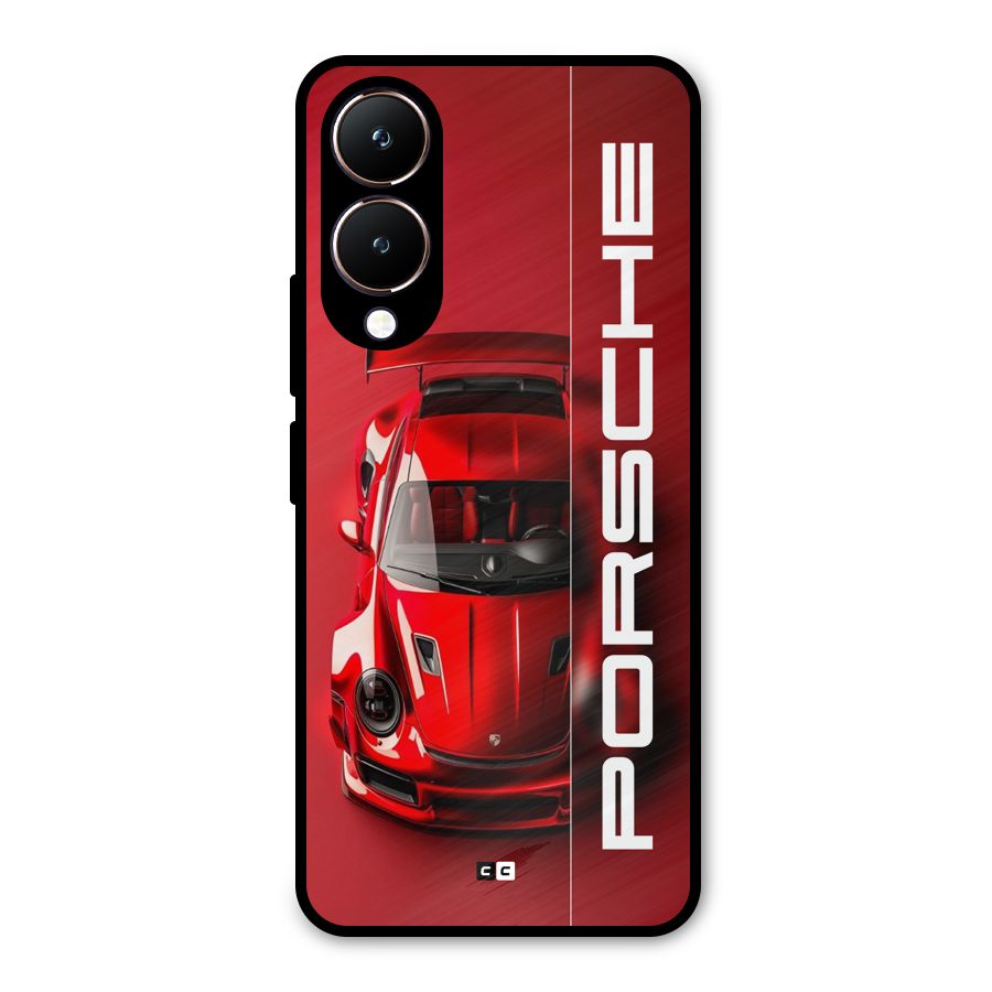 Red Porsche Metal Back Case for Vivo Y28