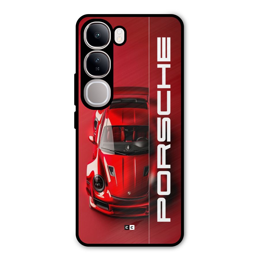 Red Porsche Metal Back Case for Vivo Y300