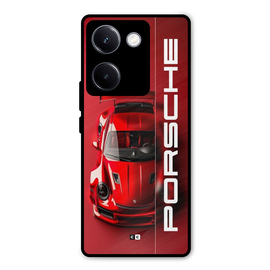 Red Porsche Metal Back Case for Vivo Y300 Plus