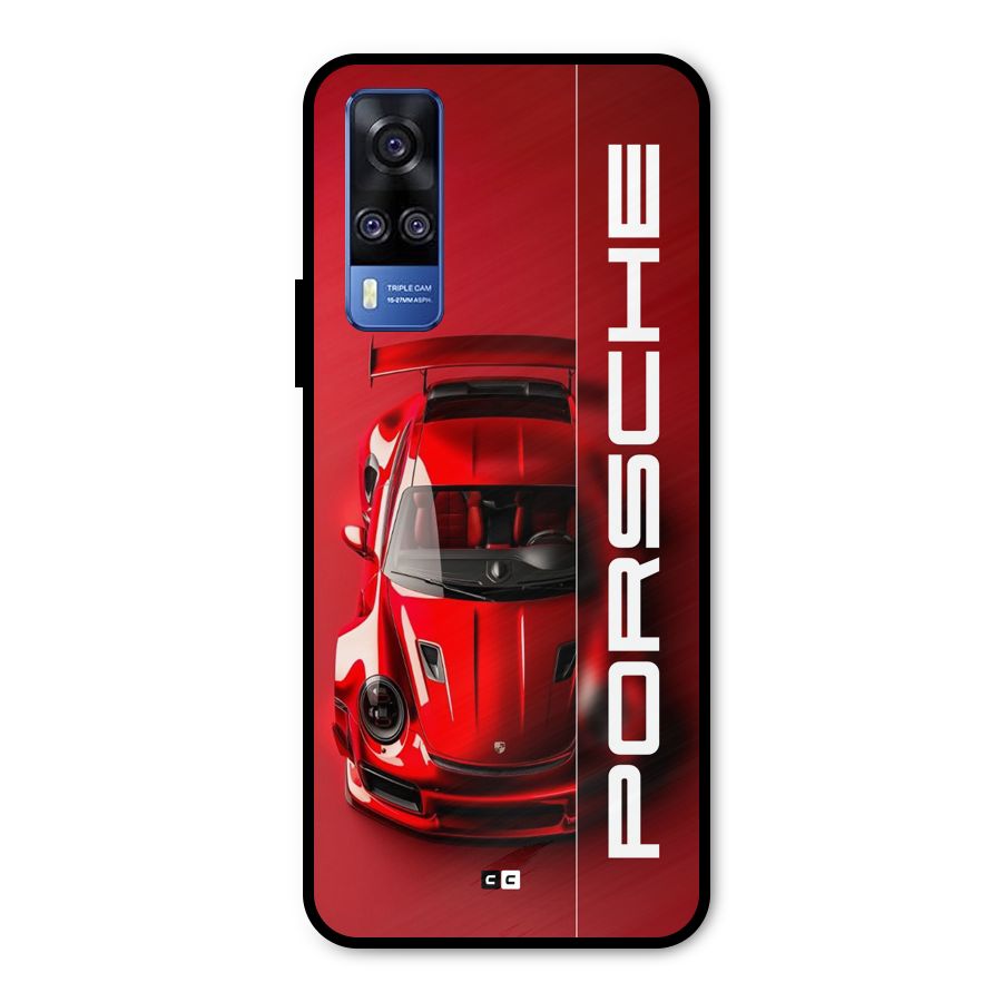 Red Porsche Metal Back Case for Vivo Y31