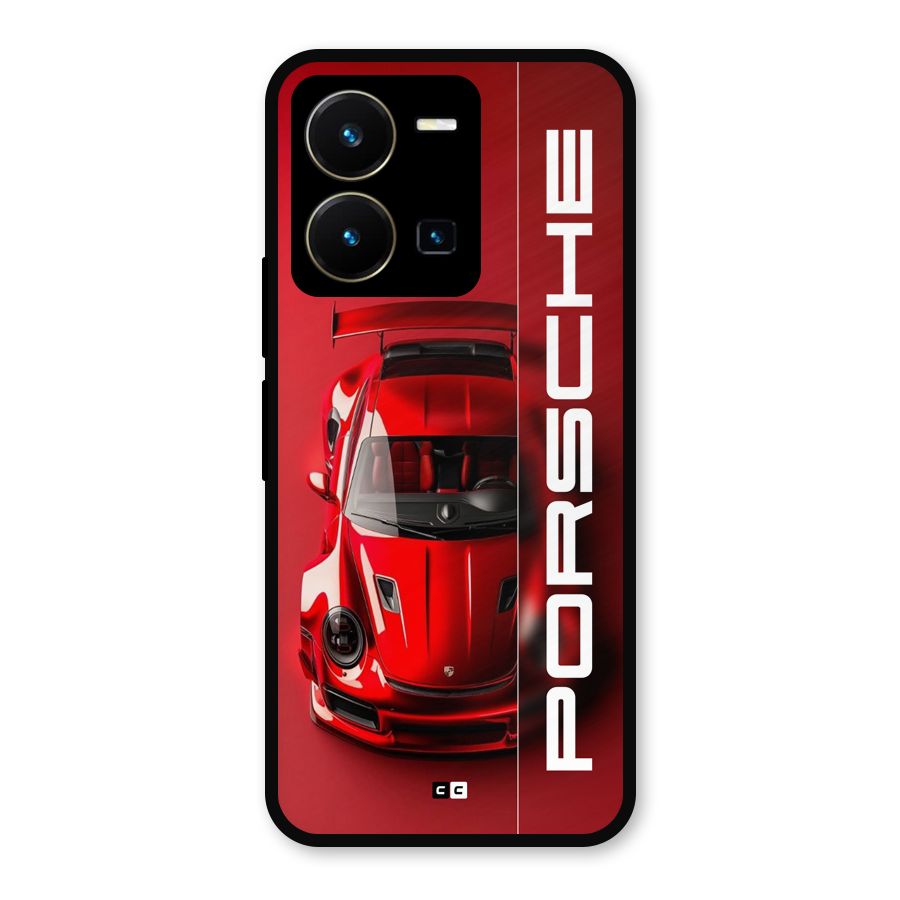Red Porsche Metal Back Case for Vivo Y35