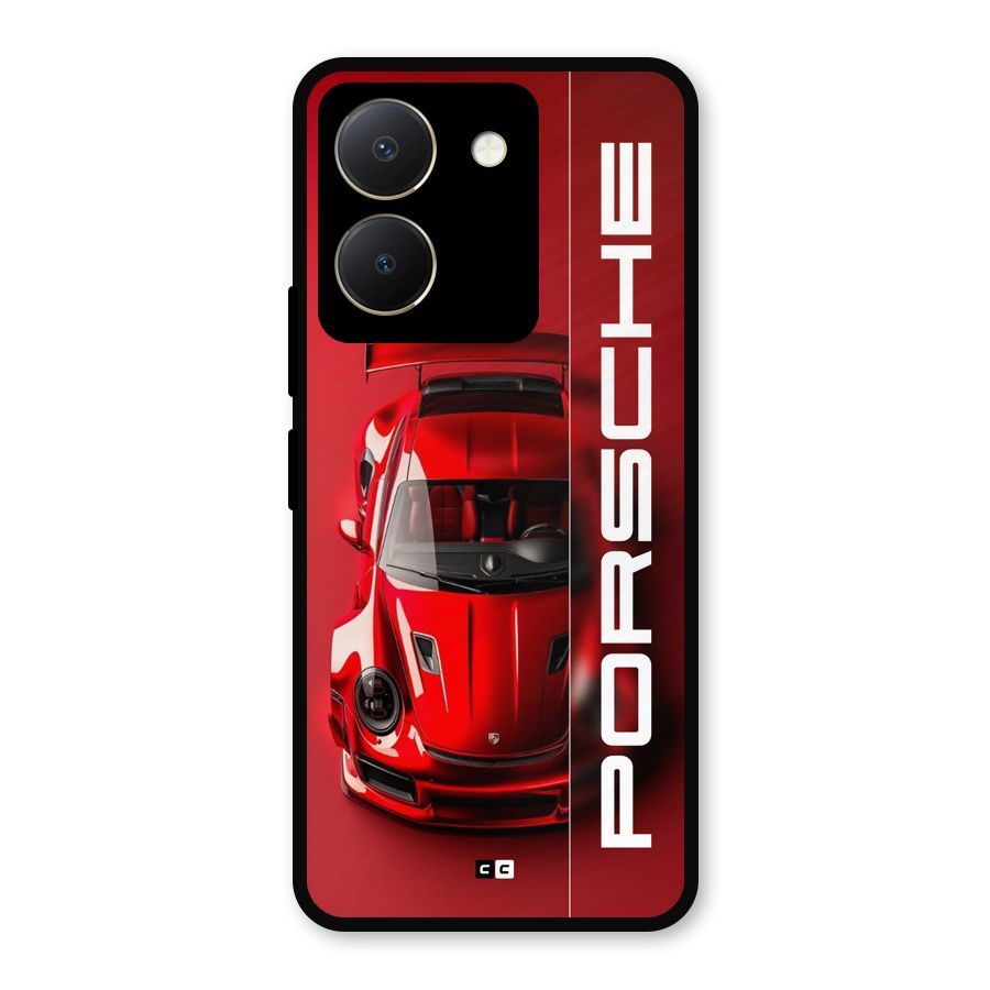 Red Porsche Metal Back Case for Vivo Y36