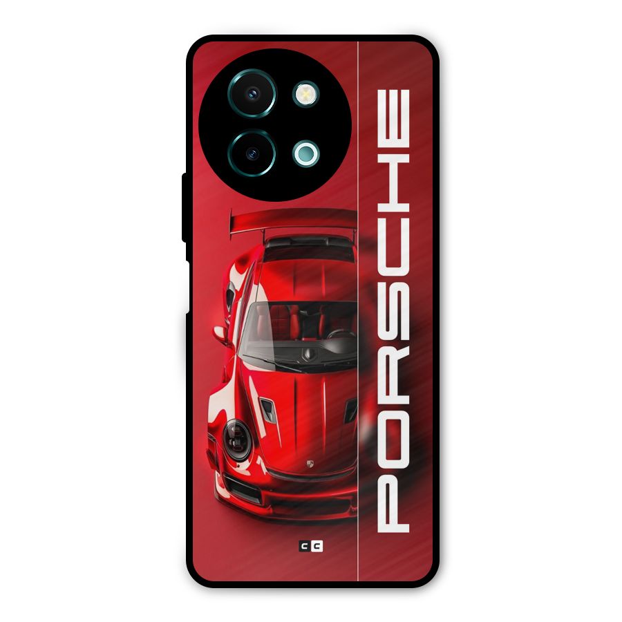 Red Porsche Metal Back Case for Vivo Y58