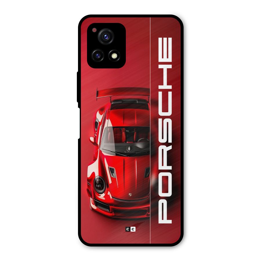 Red Porsche Metal Back Case for Vivo Y72 5G