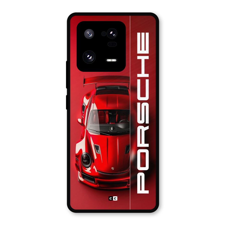 Red Porsche Metal Back Case for Xiaomi 13 Pro