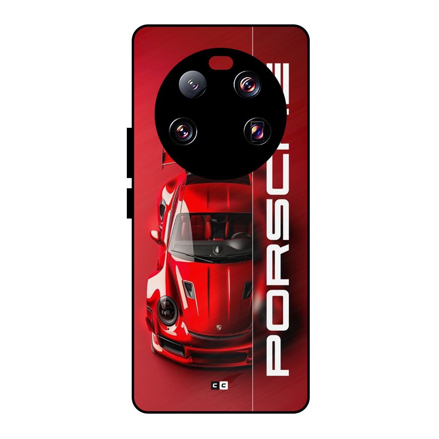 Red Porsche Metal Back Case for Xiaomi 13 Ultra