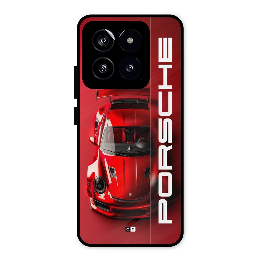 Red Porsche Metal Back Case for Xiaomi 14