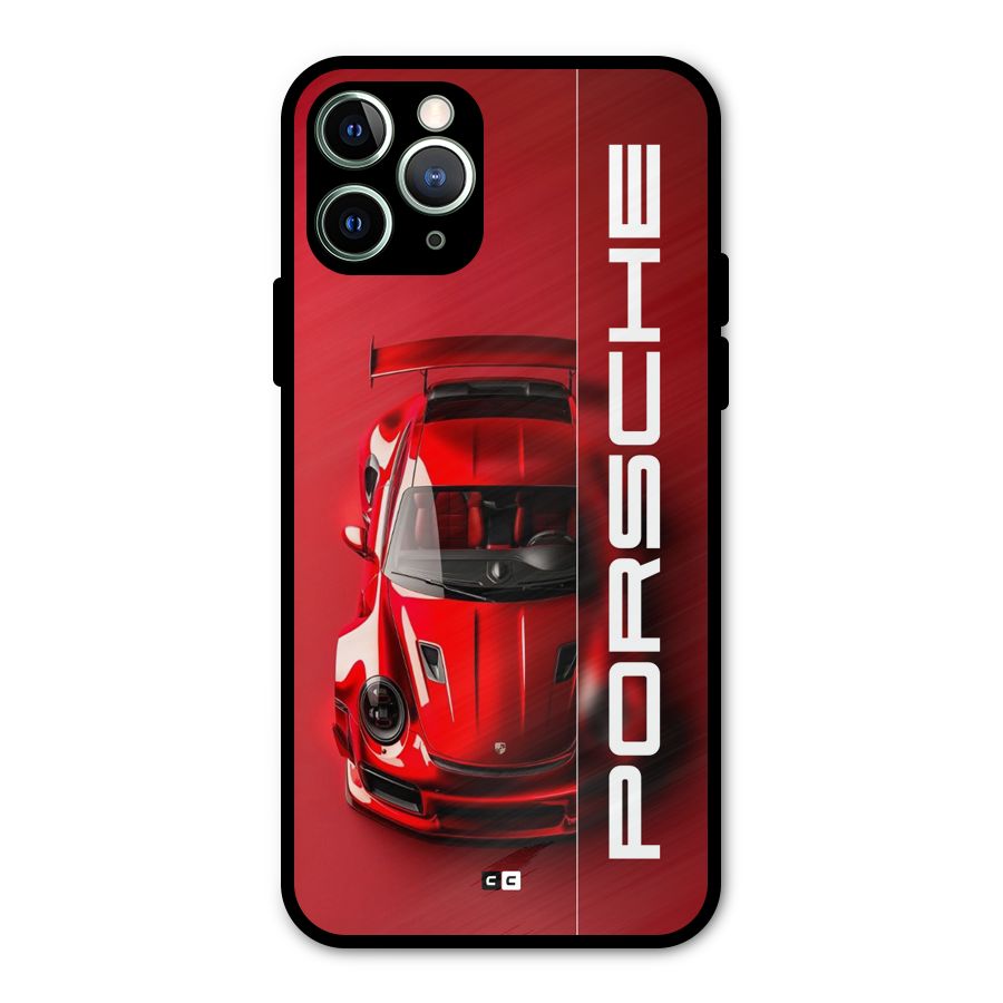 Red Porsche Metal Back Case for iPhone 11 Pro Max