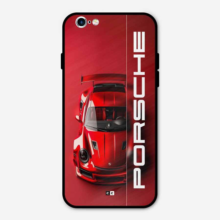 Red Porsche Metal Back Case for iPhone 6 6s