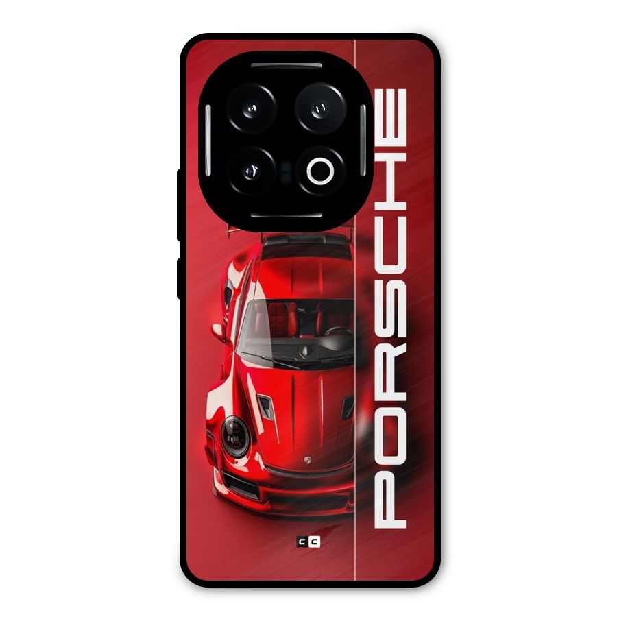 Red Porsche Metal Back Case for iQOO 13