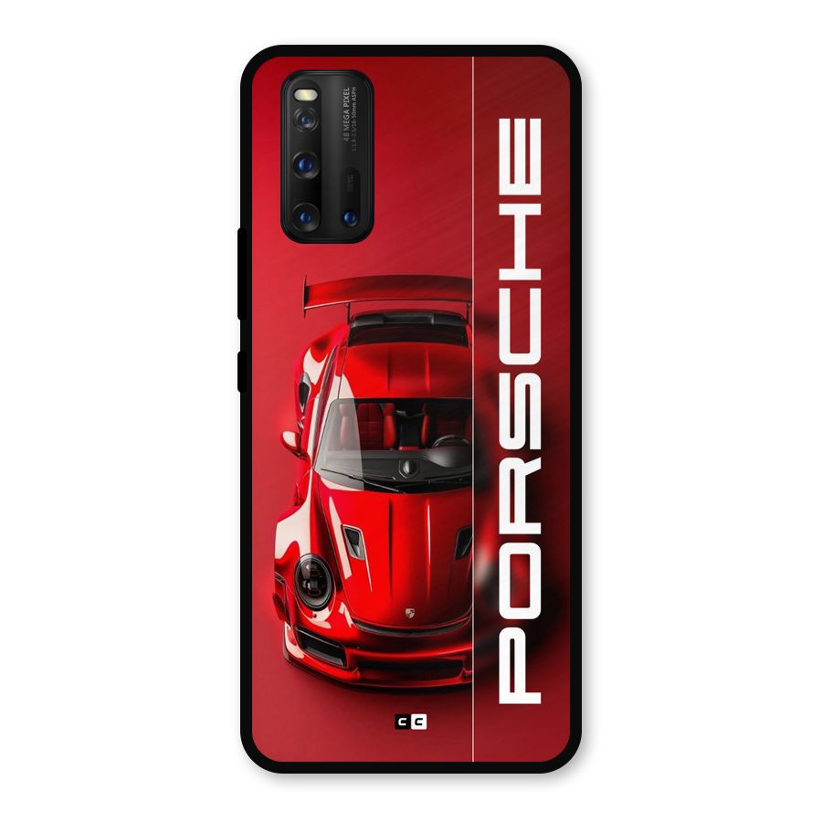 Red Porsche Metal Back Case for iQOO 3