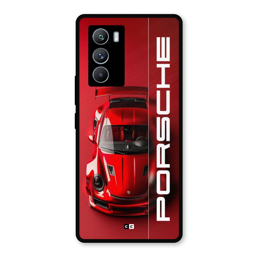 Red Porsche Metal Back Case for iQOO 9 SE
