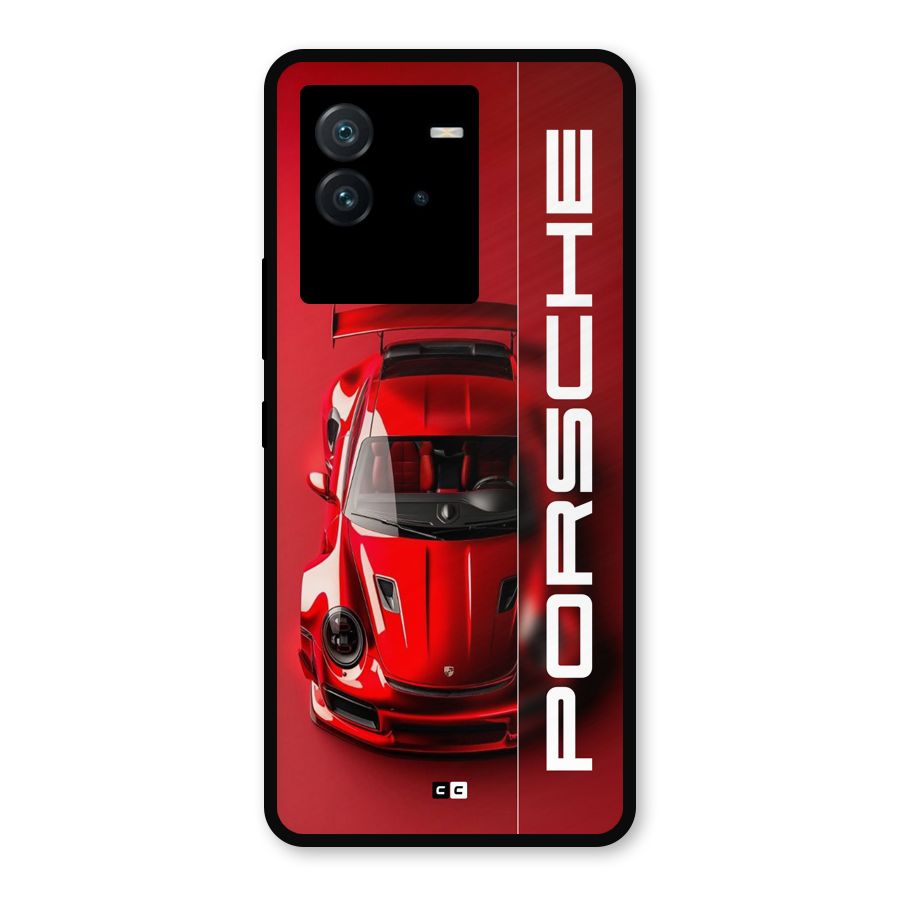 Red Porsche Metal Back Case for iQOO Neo 6 5G