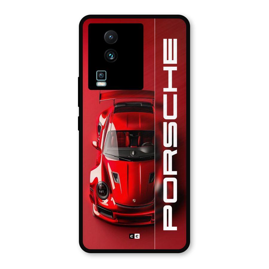 Red Porsche Metal Back Case for iQOO Neo 7 Pro