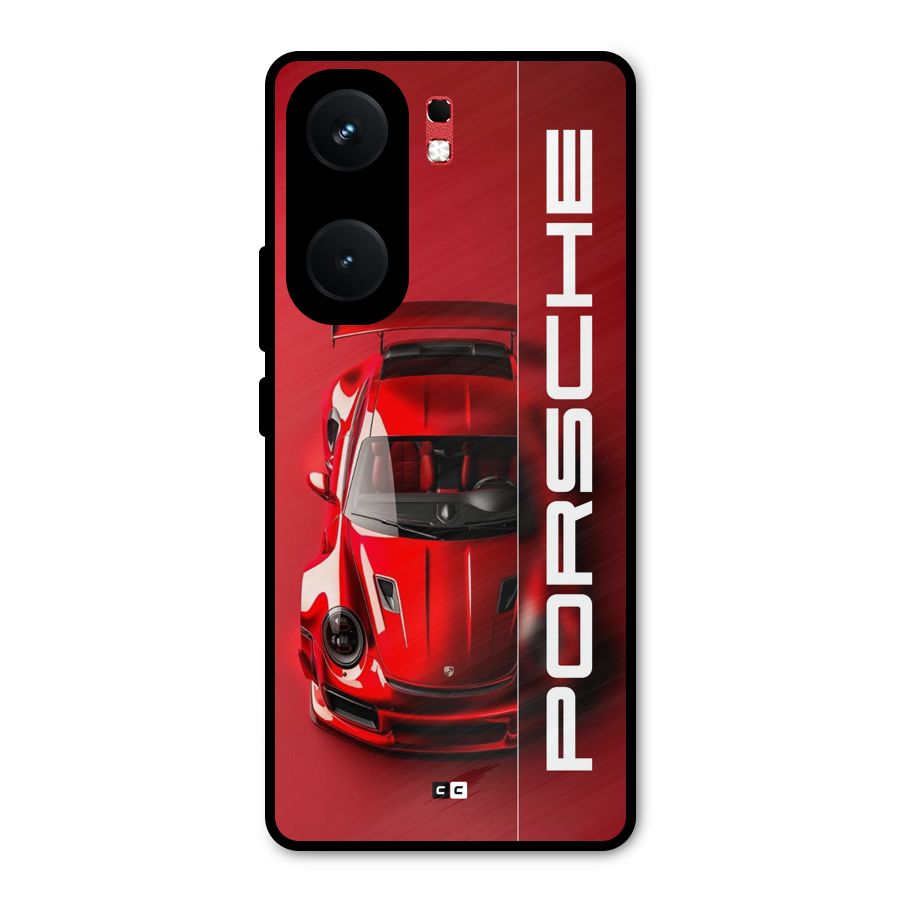 Red Porsche Metal Back Case for iQOO Neo 9 Pro