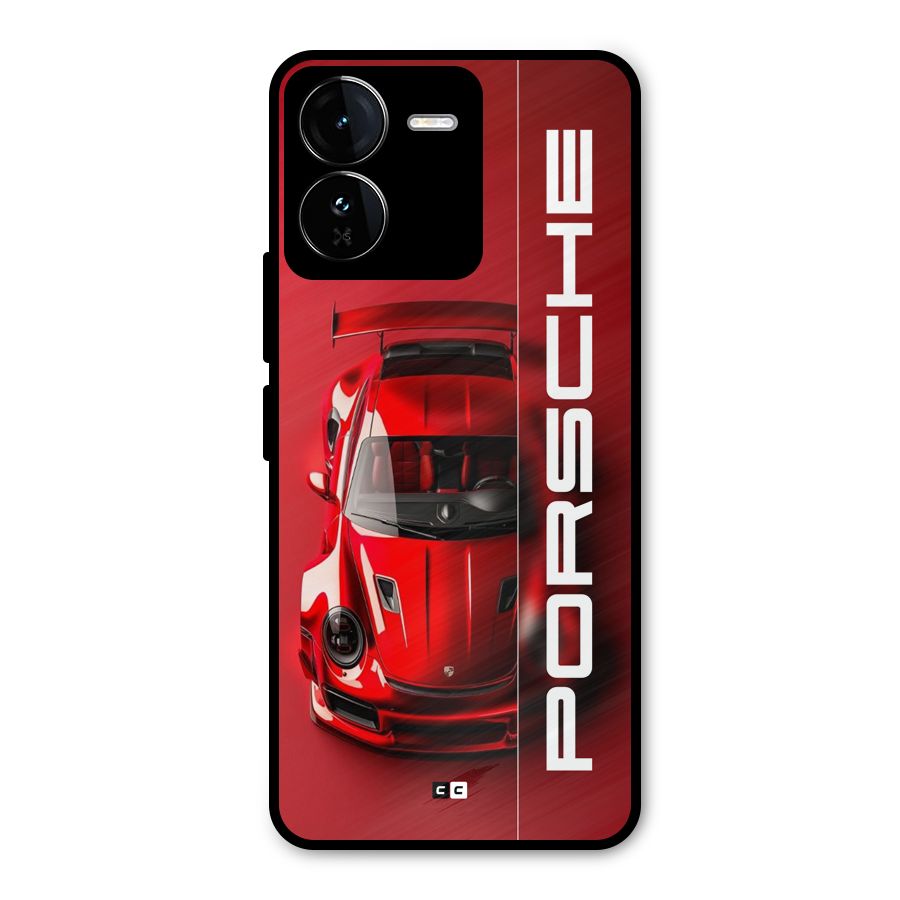 Red Porsche Metal Back Case for iQOO Z9